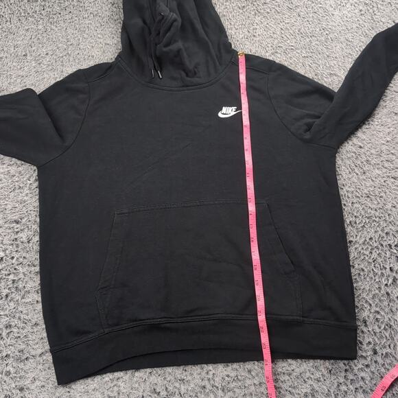 Nike Sweatshirt Women Medium Black Athleisure Hoodie Fleece Lounge Pullover - Picture 4 of 6